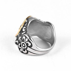 Knights Templar Commandery Ring - Golden Cross Shield Motif