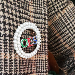 OES Brooch - Pearl