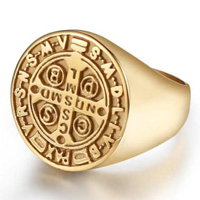 Knights Templar Commandery Ring - Saint Benedict Medal