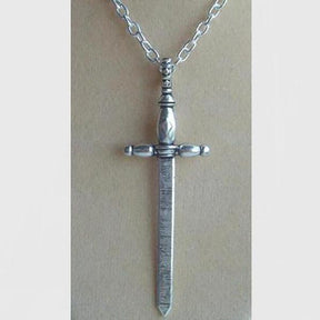 Knights Templar Commandery Necklace - Silver Sword Cross