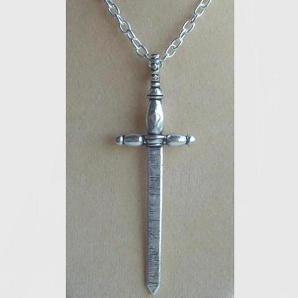 Knights Templar Commandery Necklace - Silver Sword Cross