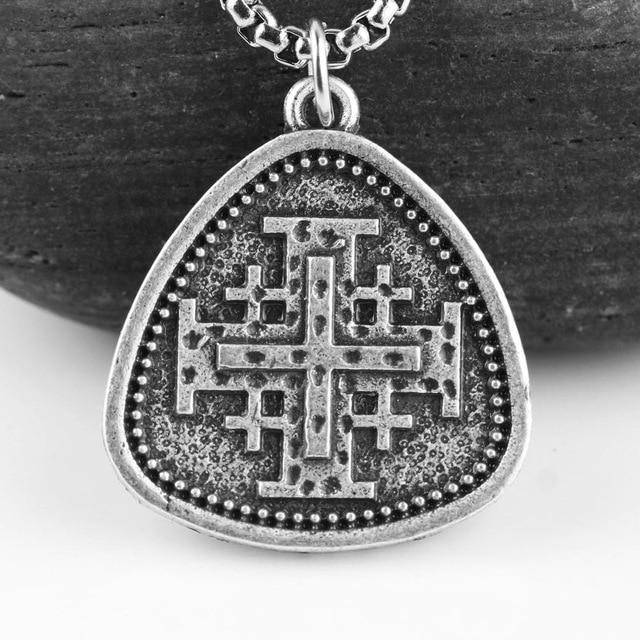 Knights Templar Commandery Necklace - Silver Jerusalem Cross Various Chain Lenghts