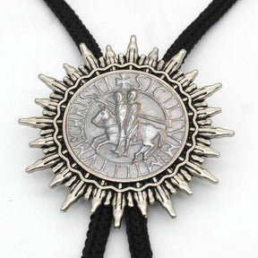 Knights Templar Commandery Bolo Tie - Silver & Black