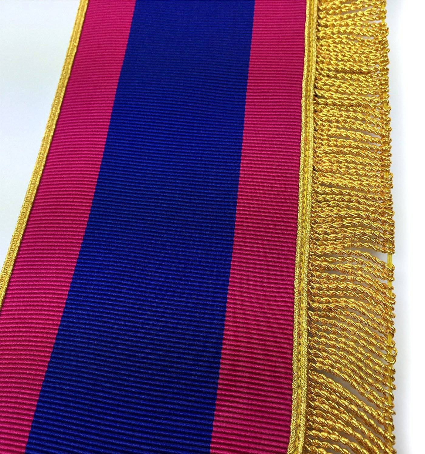 Provincial Mark English Regulation Apron - Pink & Blue with Gold Fringe - Bricks Masons