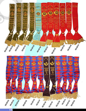 R.A.O.B. Sash - Various Degrees - Bricks Masons