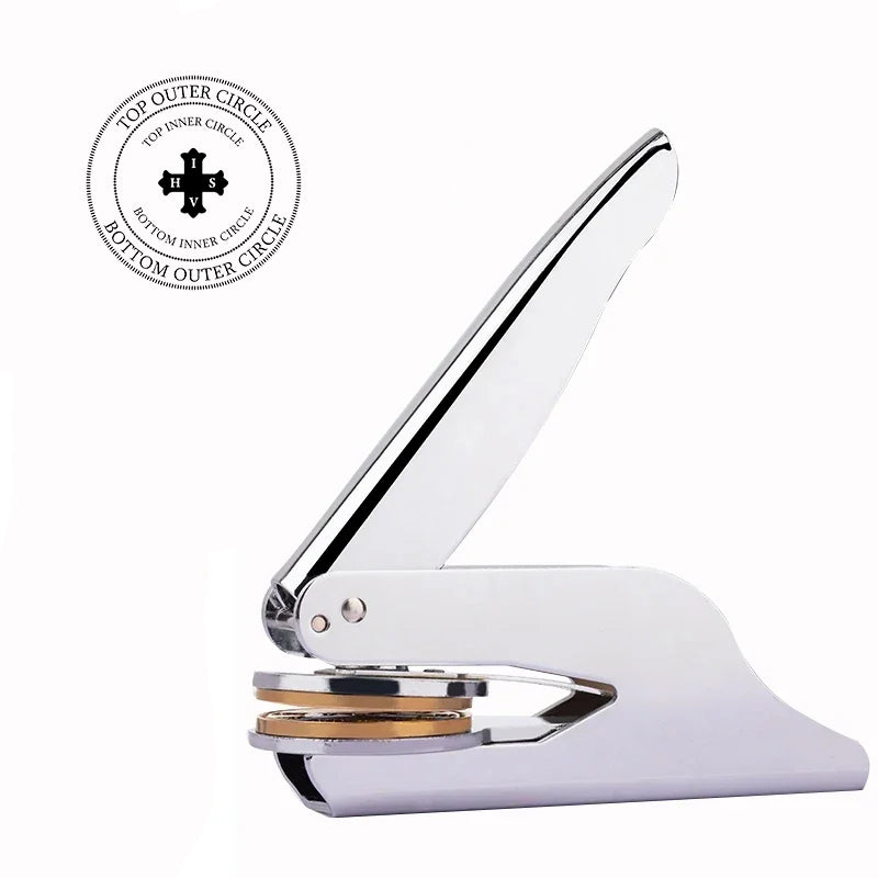Red Cross of Constantine Pocket Seal Press - Silver Color With Customizable Stamp - Bricks Masons