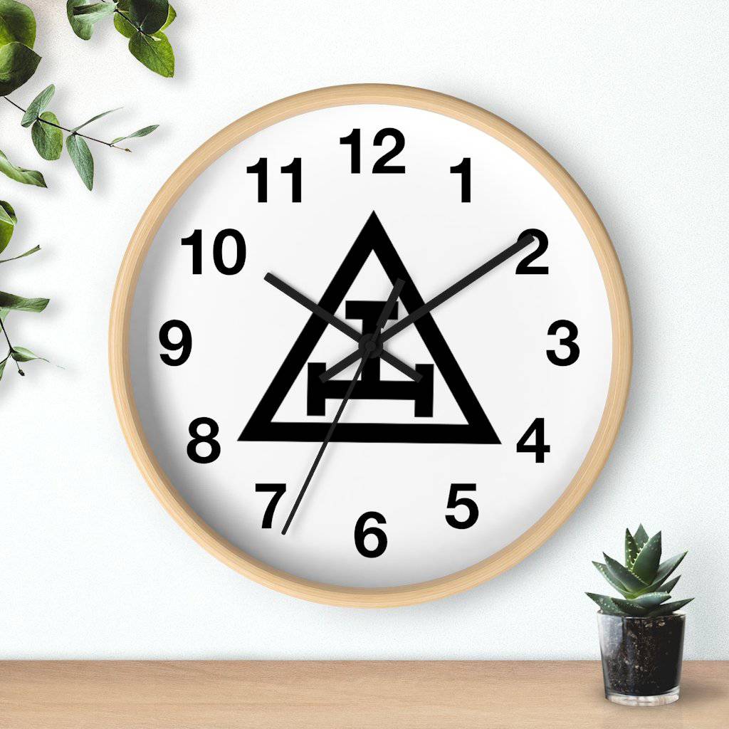 Royal Arch Chapter Clock - Wooden Frame - Bricks Masons
