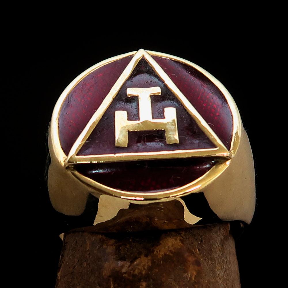 Royal Arch Chapter Ring - Red Solid Brass - Bricks Masons