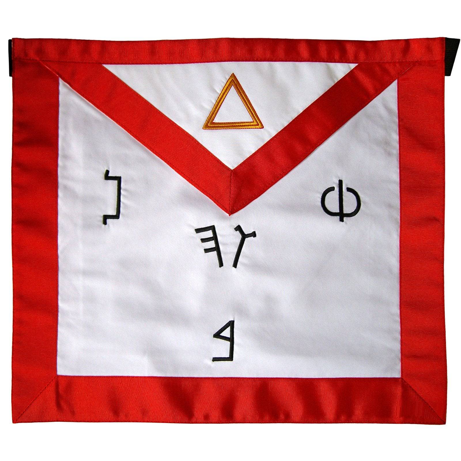 6th Degree Scottish Rite Apron - White with Red Borders