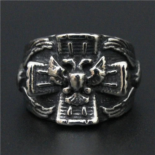 Scottish Rite Ring - Double Head Eagle 316L Stainless Steel - Bricks Masons
