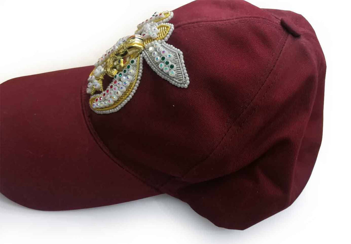 Shriners Baseball Cap - Maroon with Jewels & Bullion Embroidery - Bricks Masons