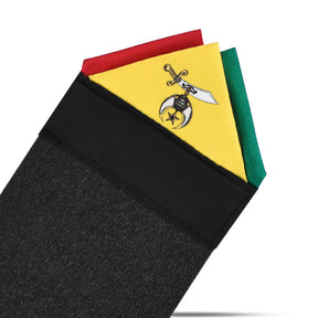 Shriners Pocket Square - Silk Tricolor Design - Bricks Masons