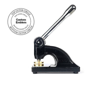 International Masons Seal Press - Long Reach Black Color With Customizable Stamp - Bricks Masons