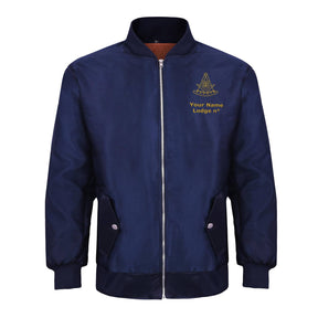 Past Master Blue Lodge California Regulation Jacket - Nylon Blue Color With Gold Embroidery - Bricks Masons