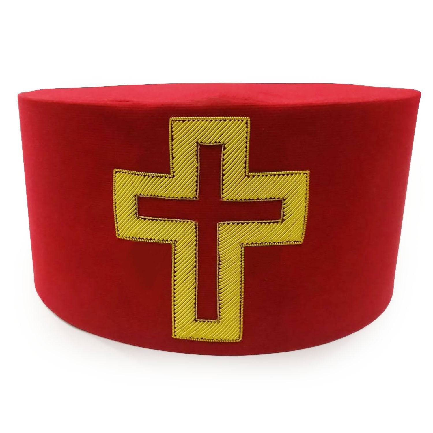 Sir Knight Knights Templar Crown Cap - Red Passion Cross - Bricks Masons