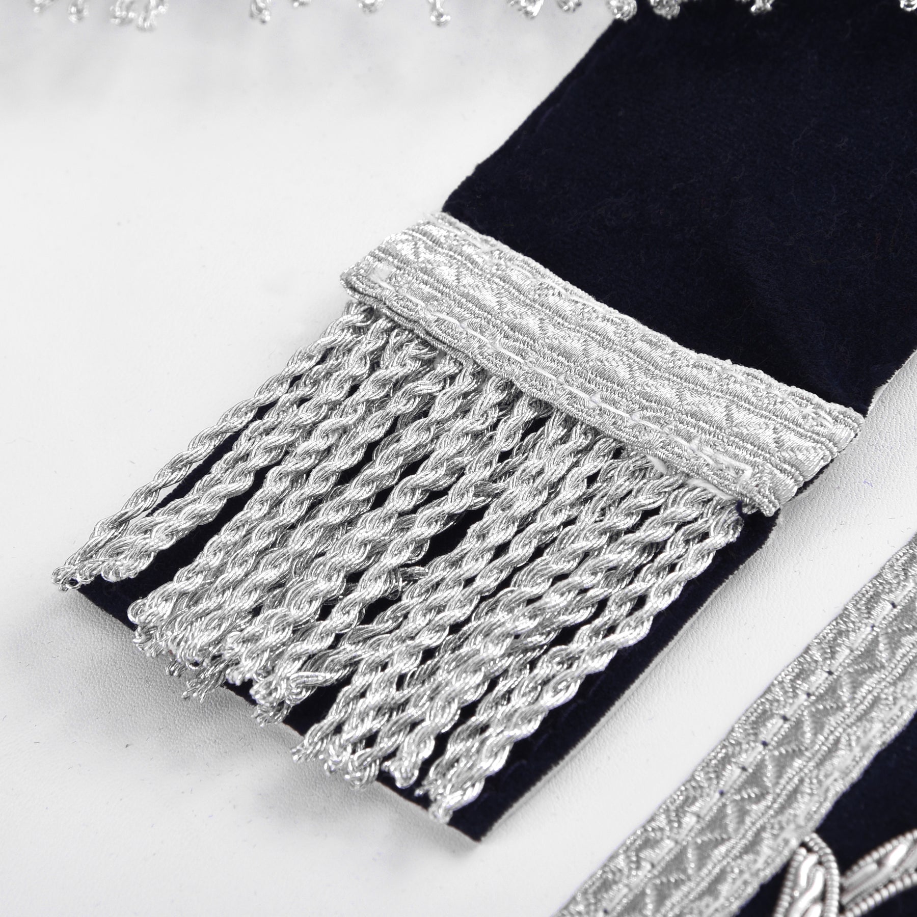 Tyler Blue Lodge Officer Apron - Blue With Silver Fringe - Bricks Masons