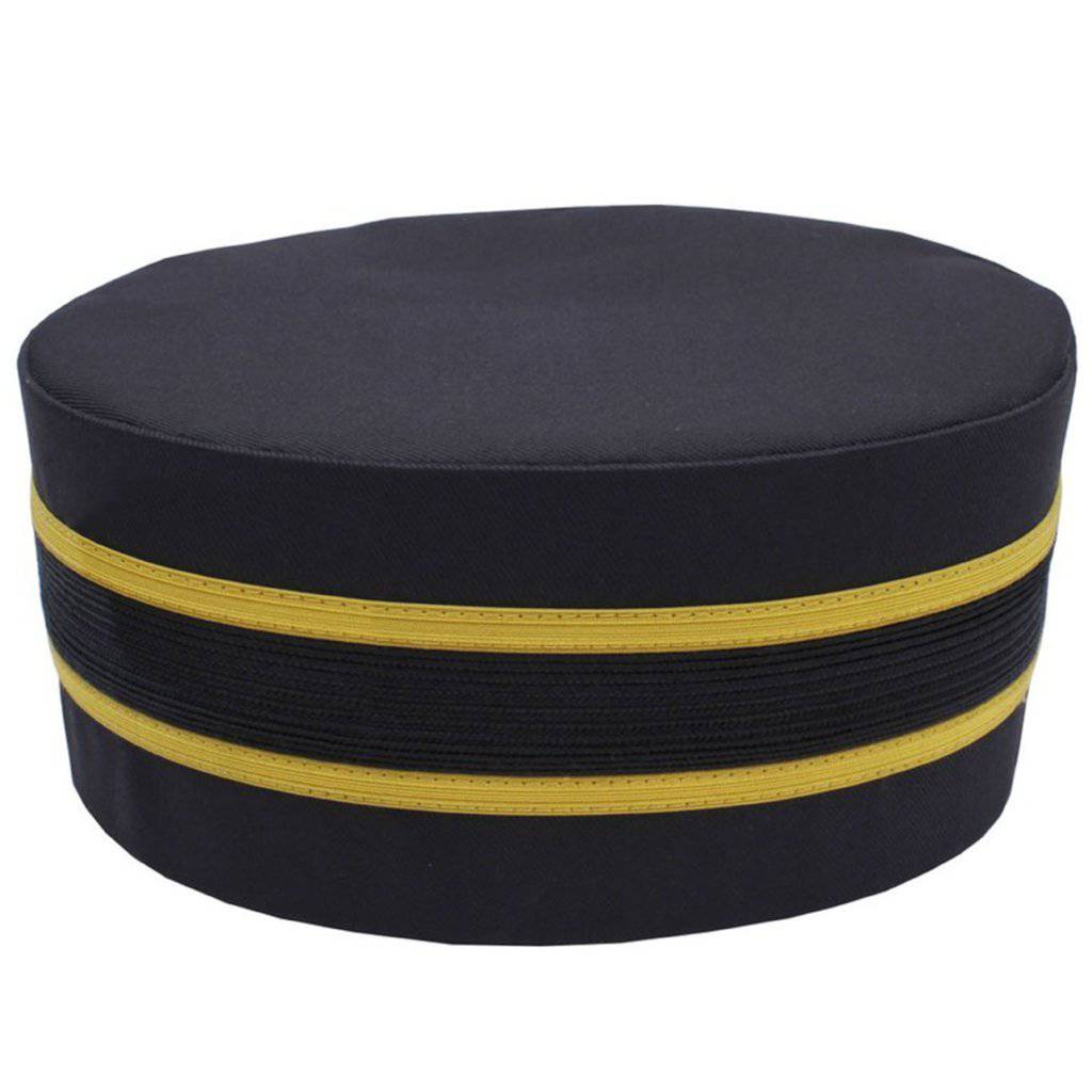 Universal Crown Cap - Black with Gold Braid - Bricks Masons