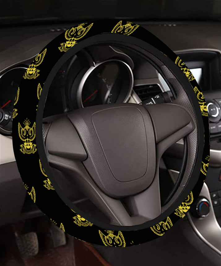 33rd Degree Scottish Rite Steering Wheel Cover - Wings Up White & Gold - Bricks Masons