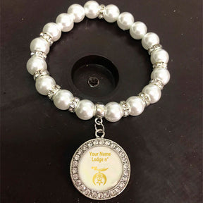 Shriners Bracelet - Gold and White - Bricks Masons