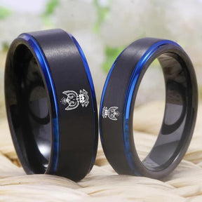 33rd Degree Scottish Rite Ring - Wings Up Black Blue Tungsten - Bricks Masons