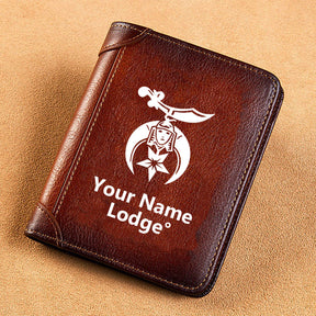 Shriners Wallet - Brown Leather - Bricks Masons