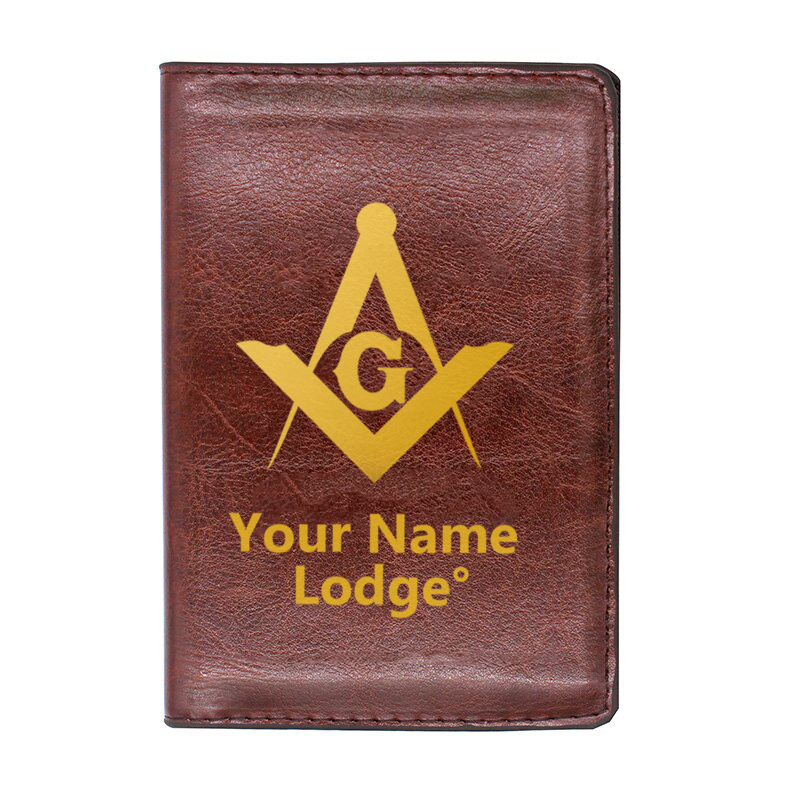 Master Mason Blue Lodge Wallet - Black & Brown - Bricks Masons