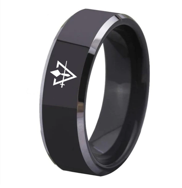 Council Ring - Black Tungsten Carbide - Bricks Masons