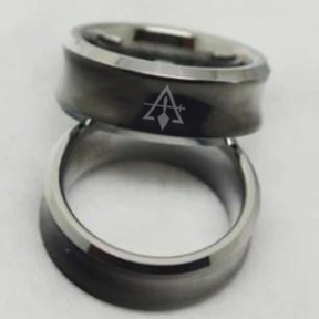 Council Ring - Black Concave Tungsten - Bricks Masons