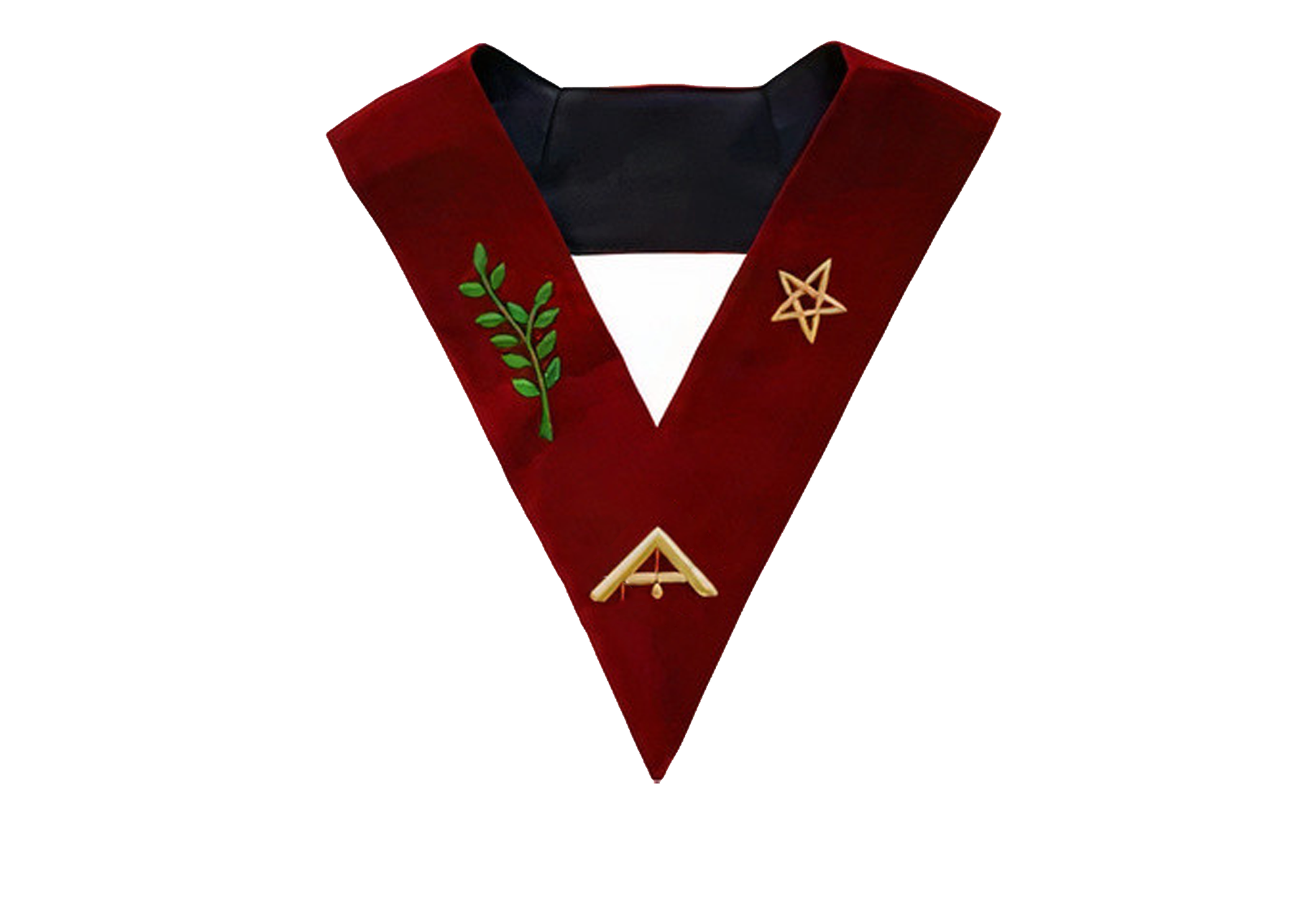 Senior Warden Scottish Rite Officer Collar - Maroon Velvet - Bricks Masons