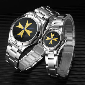 Order Of Malta Commandery Wristwatch - Stainless Steel - Bricks Masons