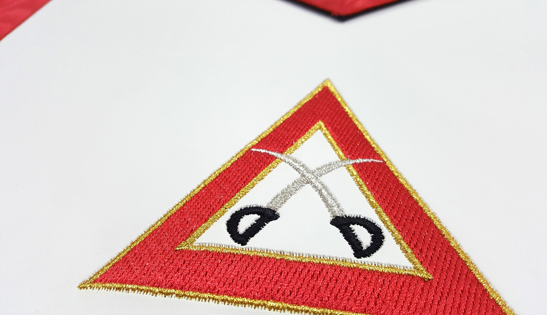 Captain Royal Arch Chapter Apron - Red Machine Embroidery - Bricks Masons