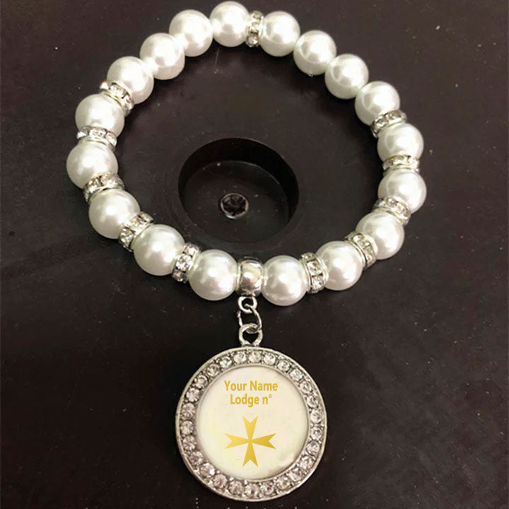 Order Of Malta Commandery Bracelet - Gold and White - Bricks Masons