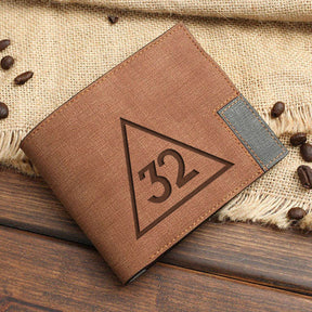 32nd Degree Scottish Rite Wallet - Leather Various Colors - Bricks Masons