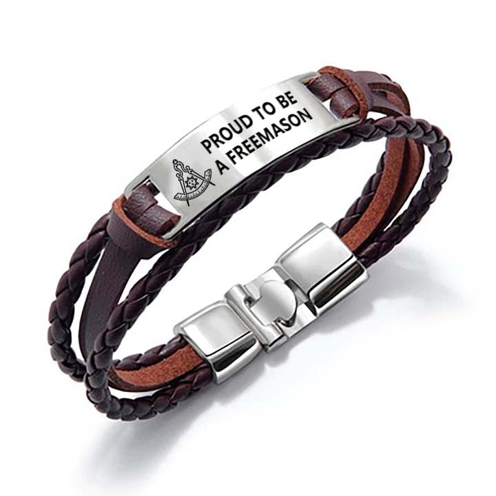 Past Master Blue Lodge California Regulation Bracelet - Black & Brown - Bricks Masons