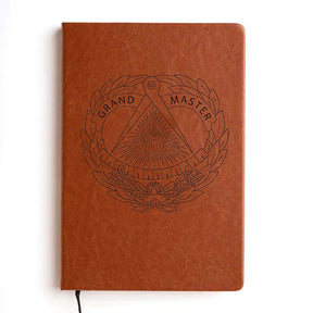 Grand Master Blue Lodge Journal - Brown Faux Leather - Bricks Masons