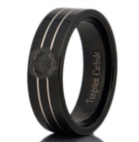 Grand Master Blue Lodge Ring - Black Tungsten - Bricks Masons