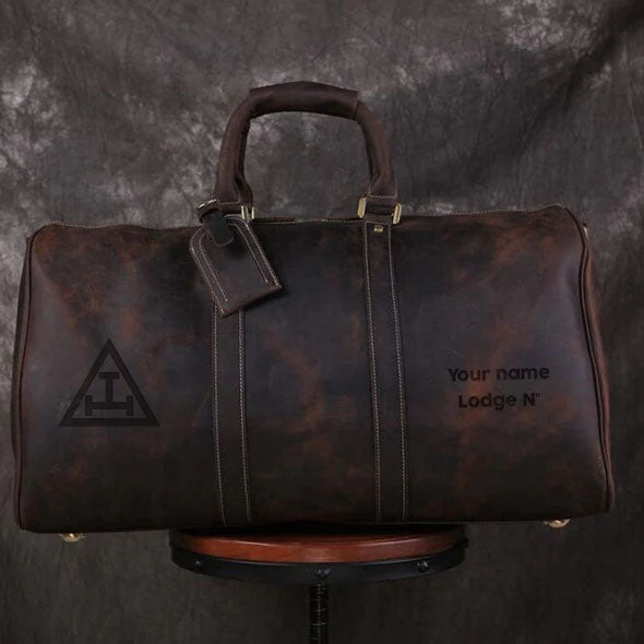 Royal Arch Chapter Travel Bag - Genuine Vintage Leather - Bricks Masons