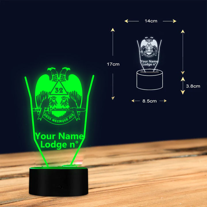 32nd Degree Scottish Rite LED Sign - Wings Down Various Colors - Bricks Masons