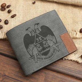 32nd Degree Scottish Rite Wallet - Wings Down Leather Various Colors - Bricks Masons