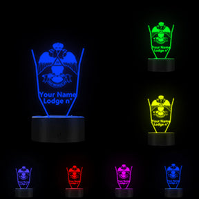 33rd Degree Scottish Rite LED Sign - Wings Down Various Colors - Bricks Masons