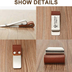 33rd Degree Scottish Rite Pen Holder - Wings Down Black & Brown Leather - Bricks Masons