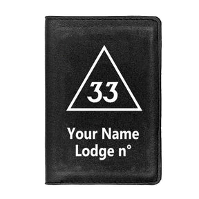 33rd Degree Scottish Rite Wallet - Black & Brown - Bricks Masons