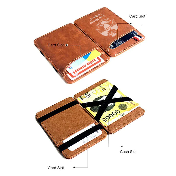 33rd Degree Scottish Rite Wallet - Wings Down Black & Brown - Bricks Masons