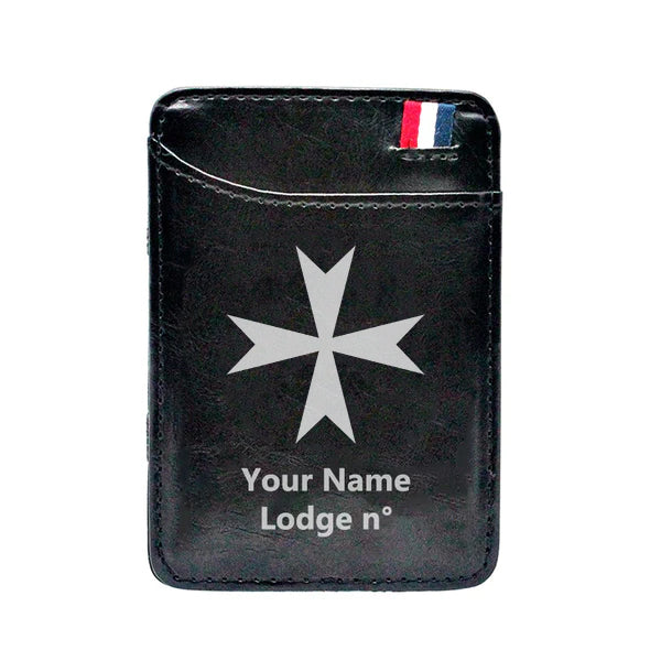 Order Of Malta Commandery Wallet - Black & Brown - Bricks Masons