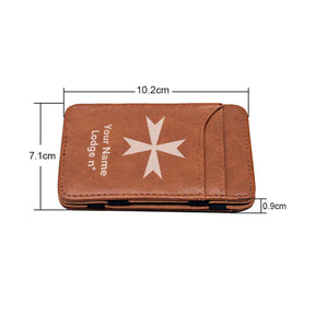 Order Of Malta Commandery Wallet - Black & Brown - Bricks Masons