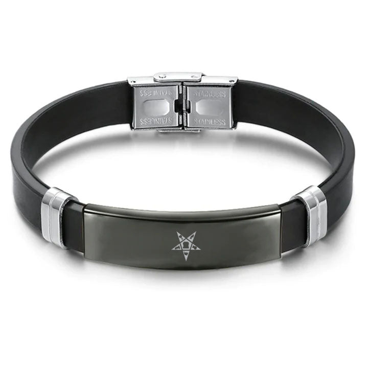 OES Bracelet - Steel & Leather - Bricks Masons