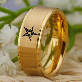 OES Ring - Gold Tungsten - Bricks Masons