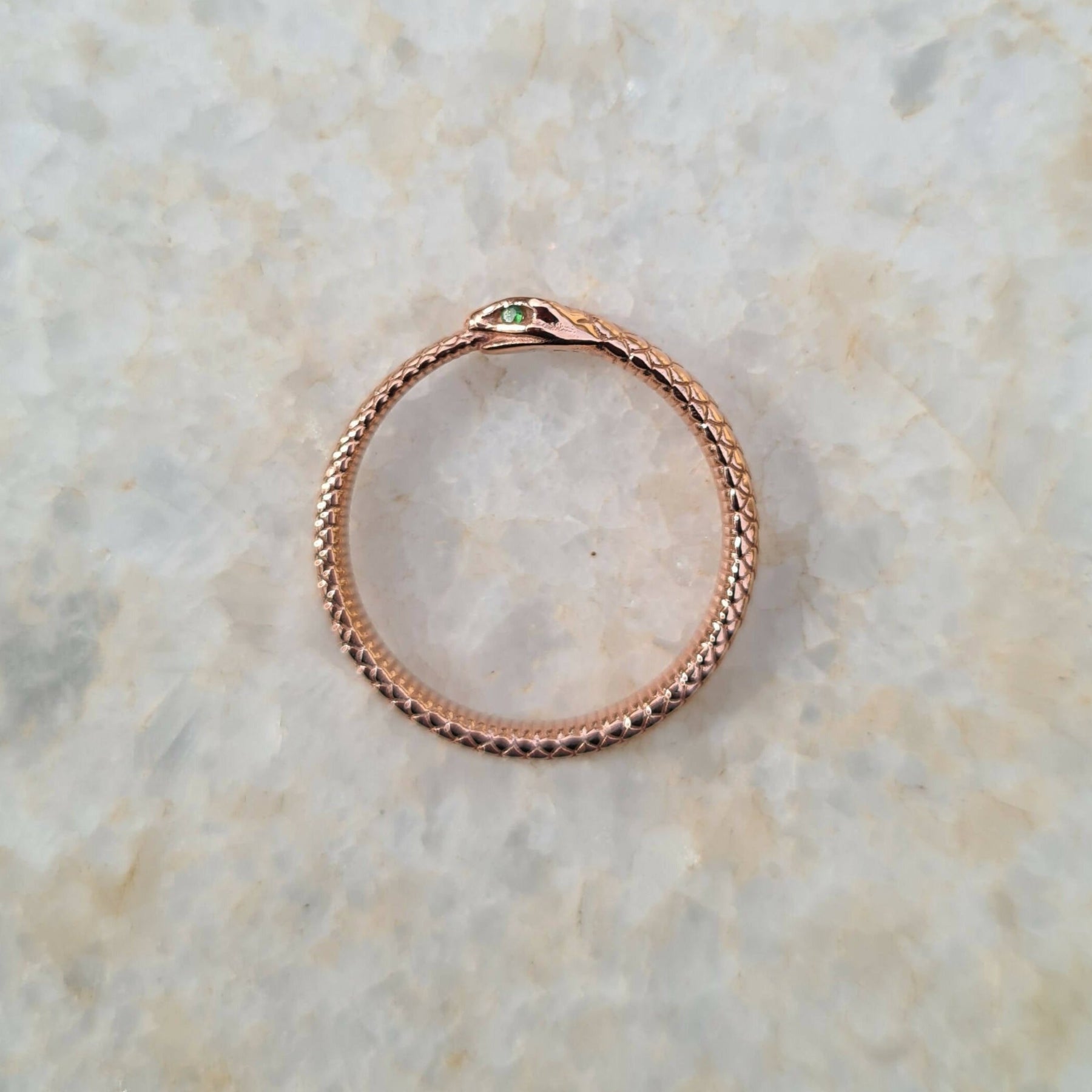 Ring - Ouroboros Symbol 9K Rose Gold - Bricks Masons