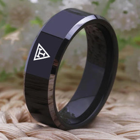 Royal Arch Chapter Ring - Black Tungsten Carbide - Bricks Masons