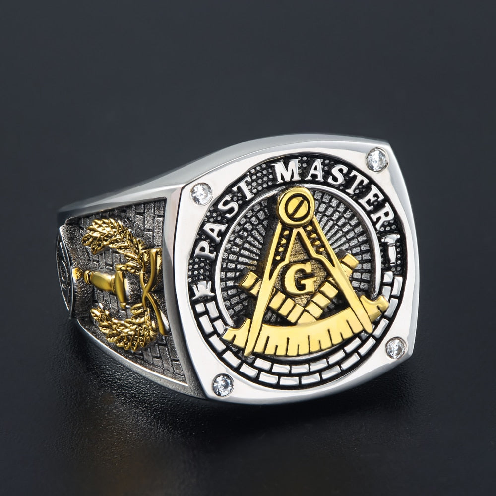 Past Master Blue Lodge Ring - Gold & Silver - Bricks Masons